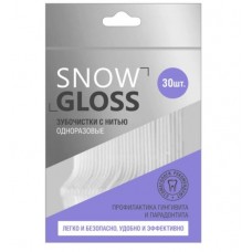 SNOW GLOSS Зубочистки с нитью одноразовые 30шт